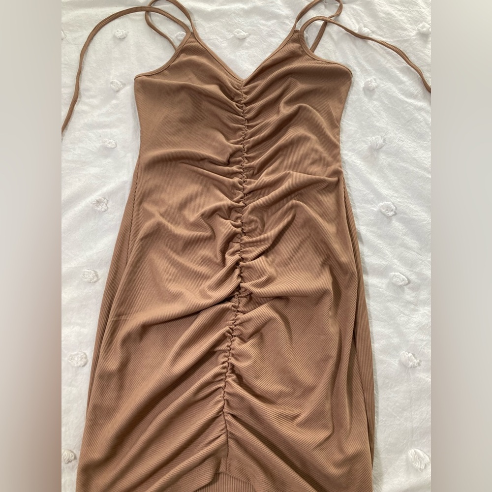 Brown mini dress